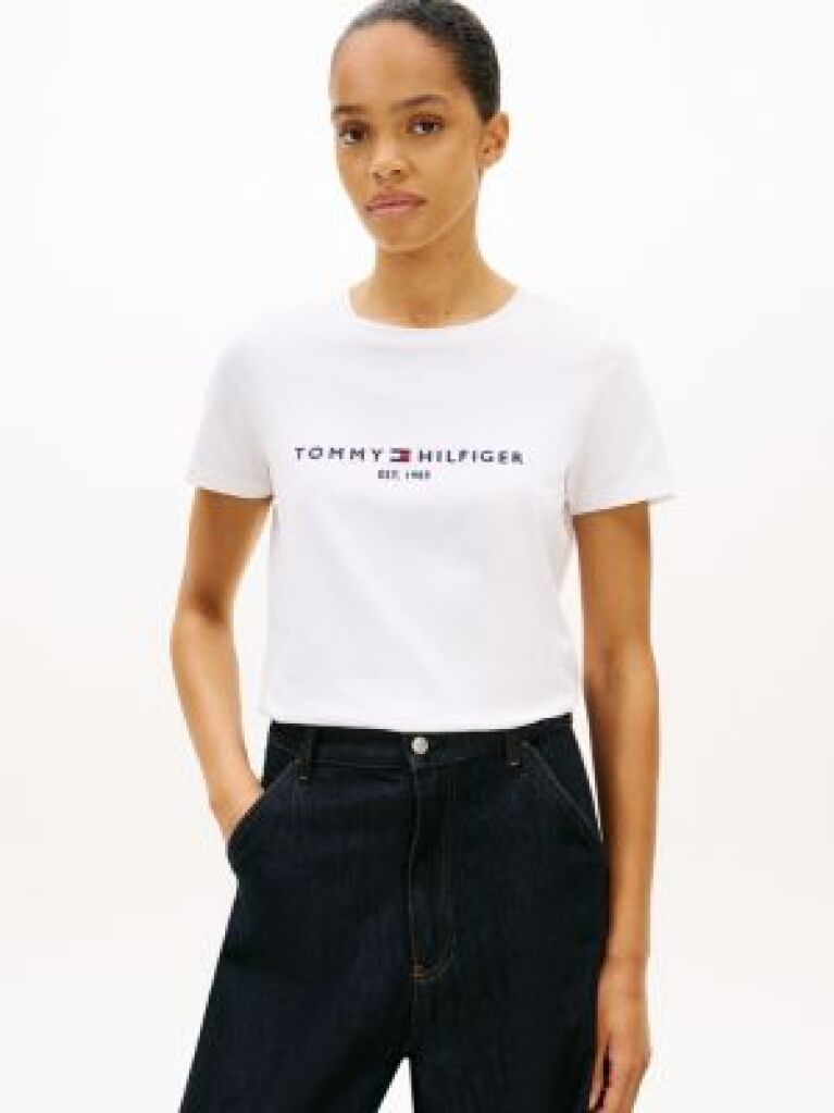 White Organic Cotton Logo T-Shirt  Women