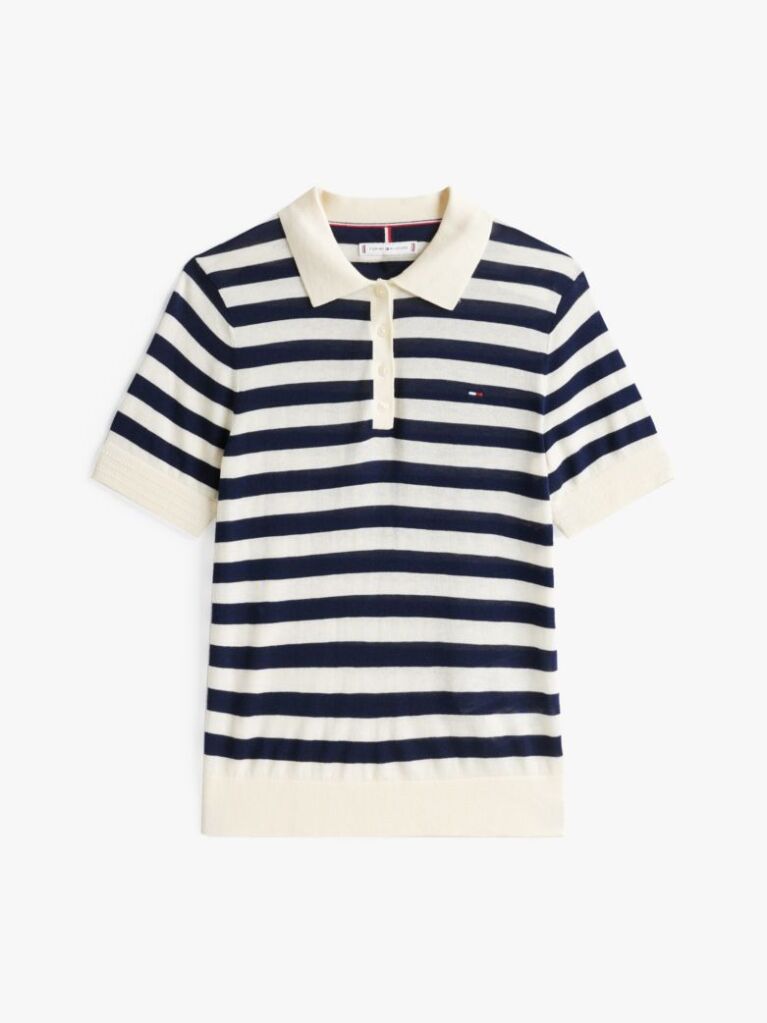Multi Short Sleeve Polo Collar Jumper  Women