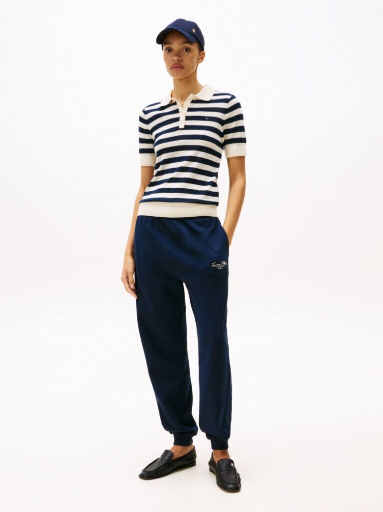 Multi Short Sleeve Polo Collar Jumper  Women