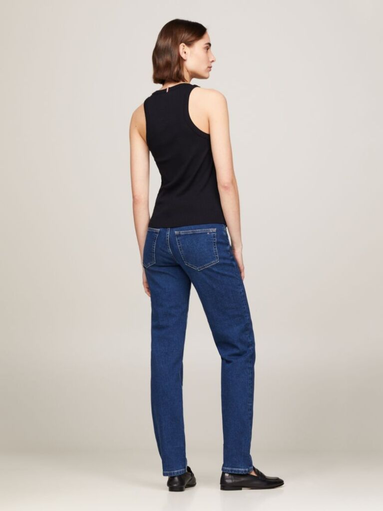 Black Ribbed Slim Fit Tank Top  Women