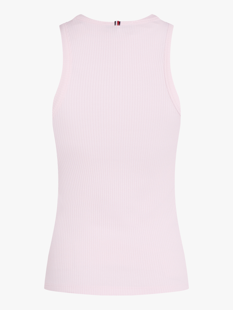 Pink Ribbed Slim Fit Tank Top  Women