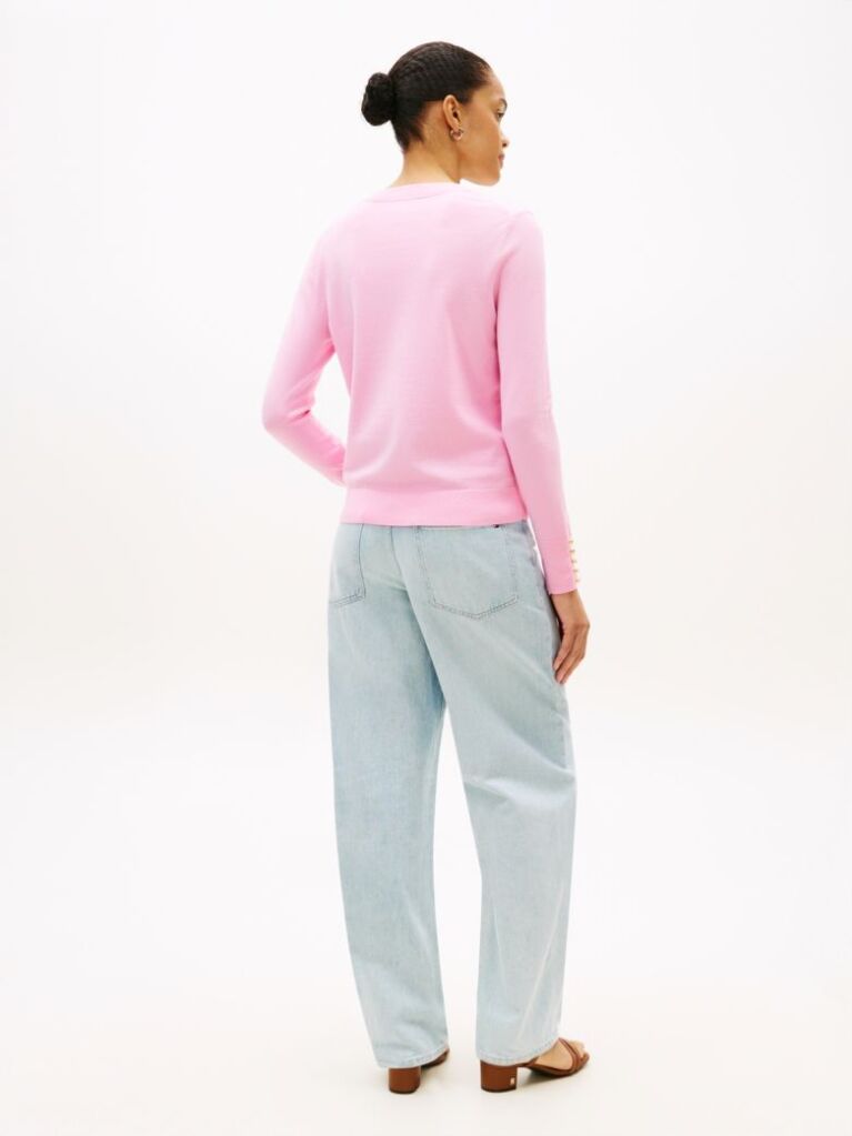 Pink Jersey V-Neck Jumper  Women