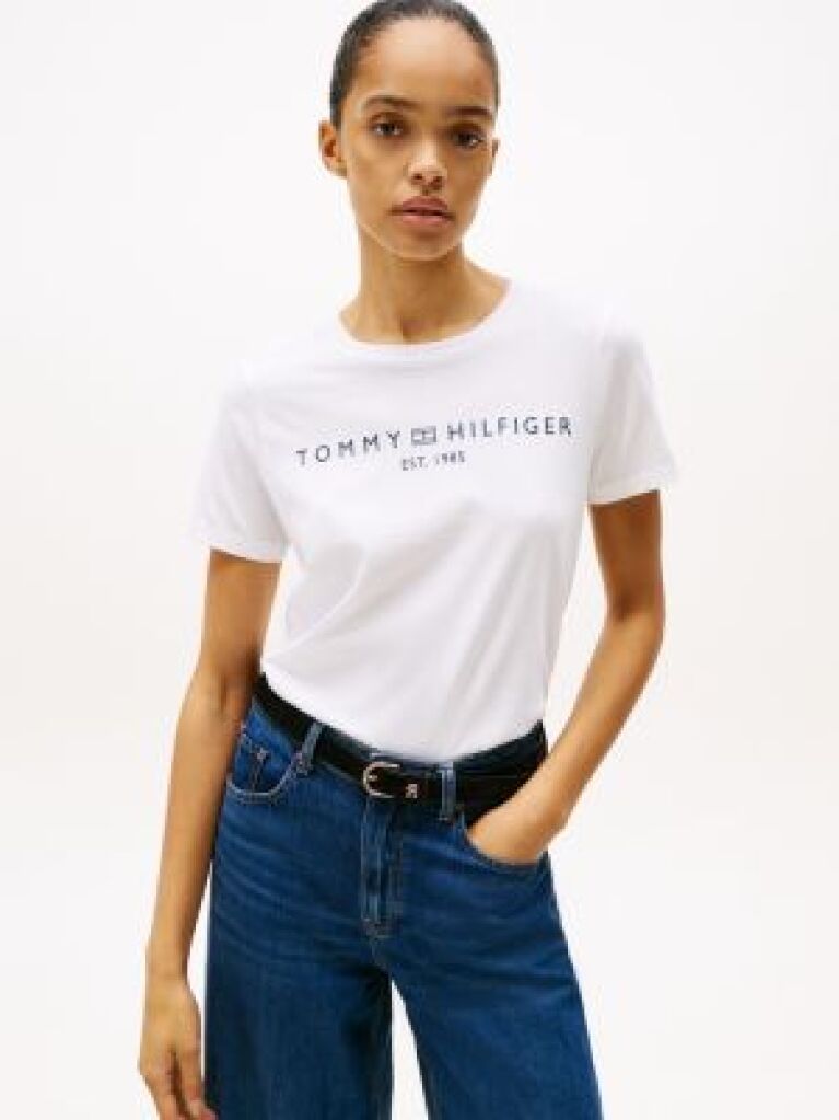 White Logo Crew Neck T-Shirt  Women