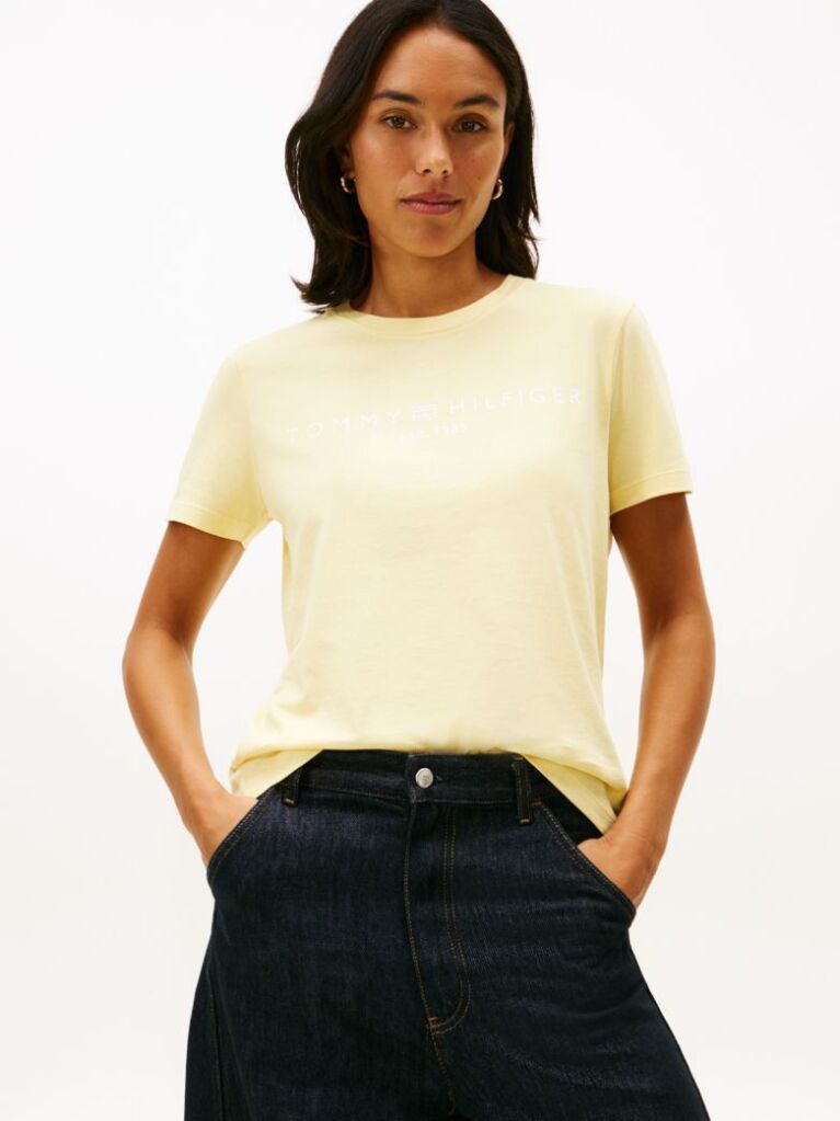 Yellow Logo Crew Neck T-Shirt  Women