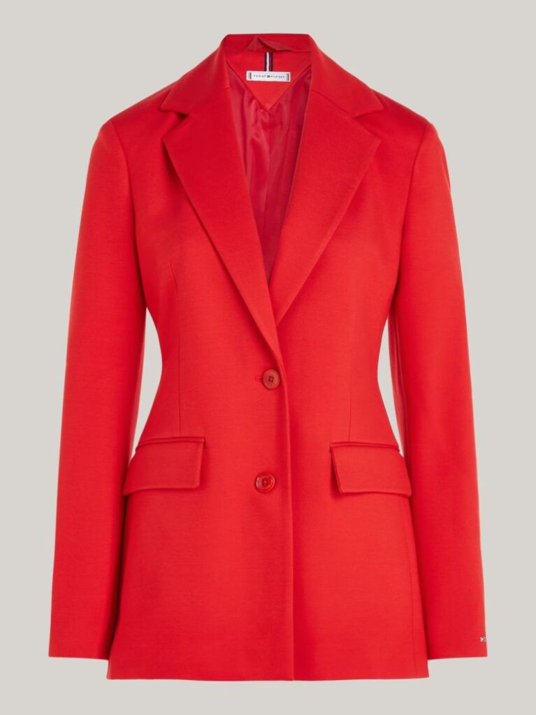 Κόκκινο Blazer Σε Slim Γραμμή Με Μονή Σειρά Κουμπιών  Γυναίκες