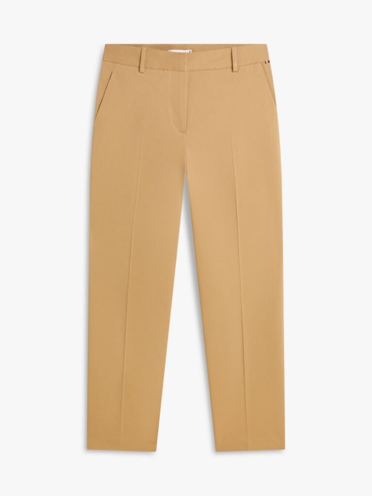 Brown Slim Fit Straight Leg Chinos  Women