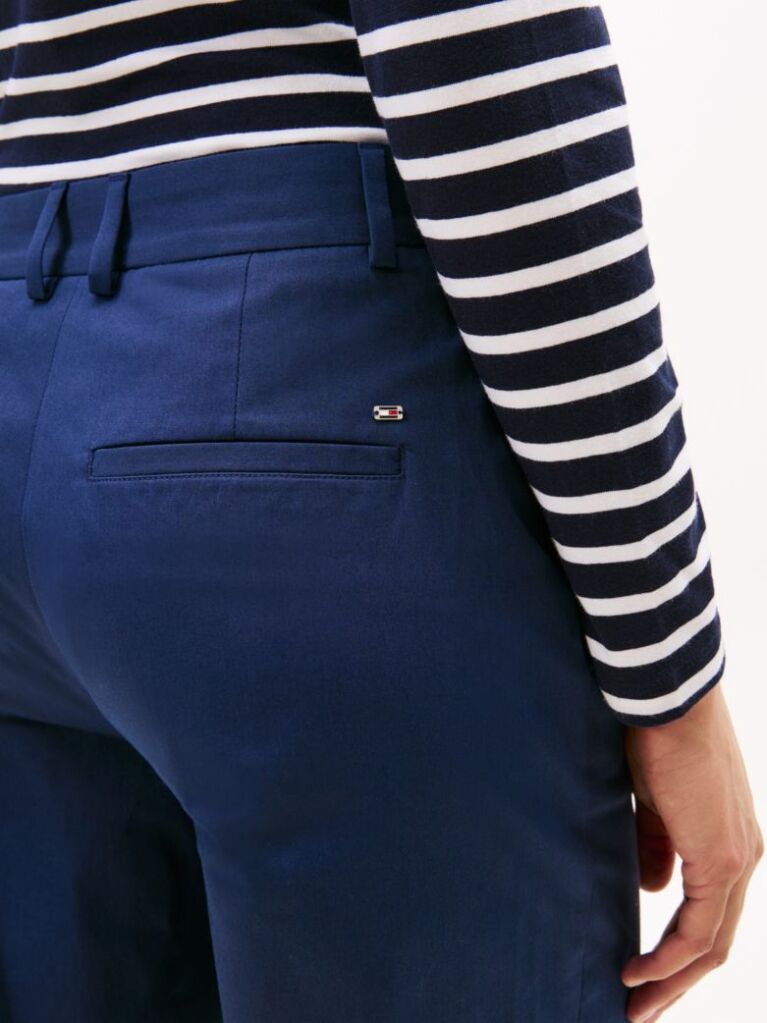 Blue Slim Fit Straight Leg Chinos  Women