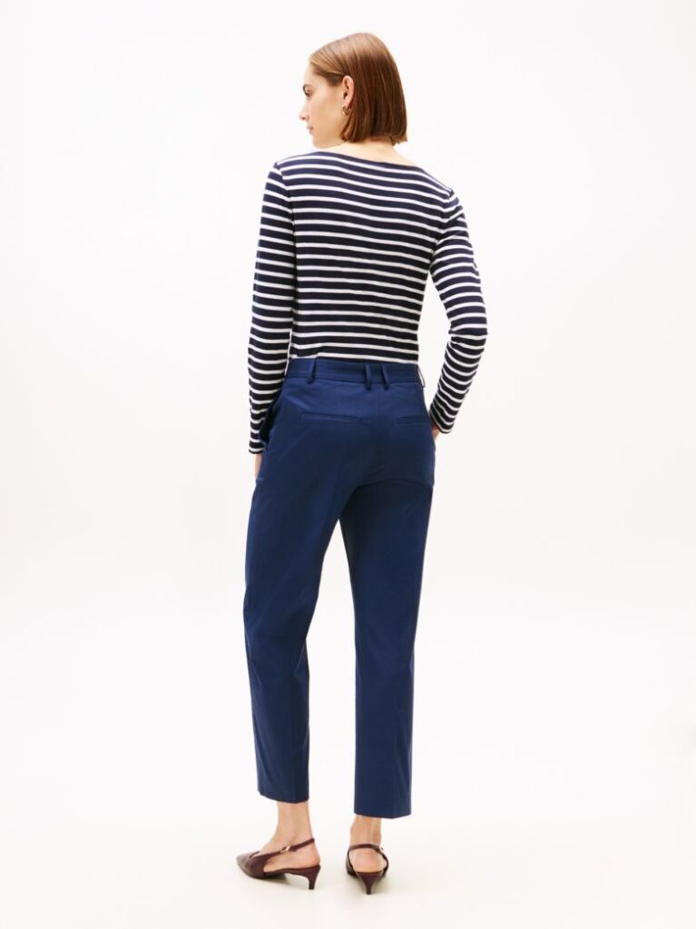 Blue Slim Fit Straight Leg Chinos  Women