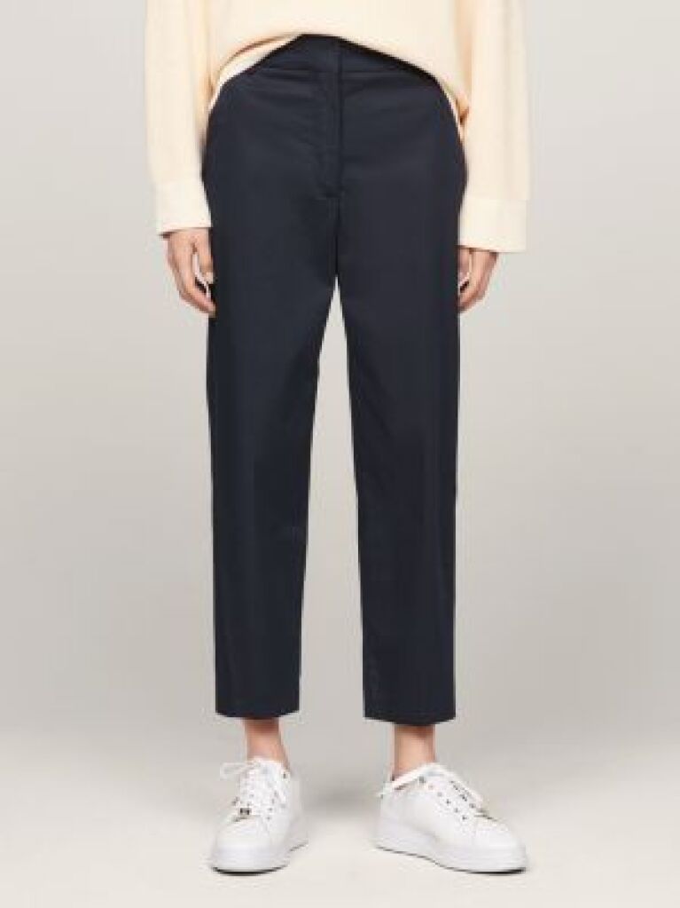 Blue Slim Fit Straight Leg Chinos  Women