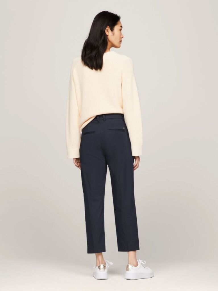 Blue Slim Fit Straight Leg Chinos  Women