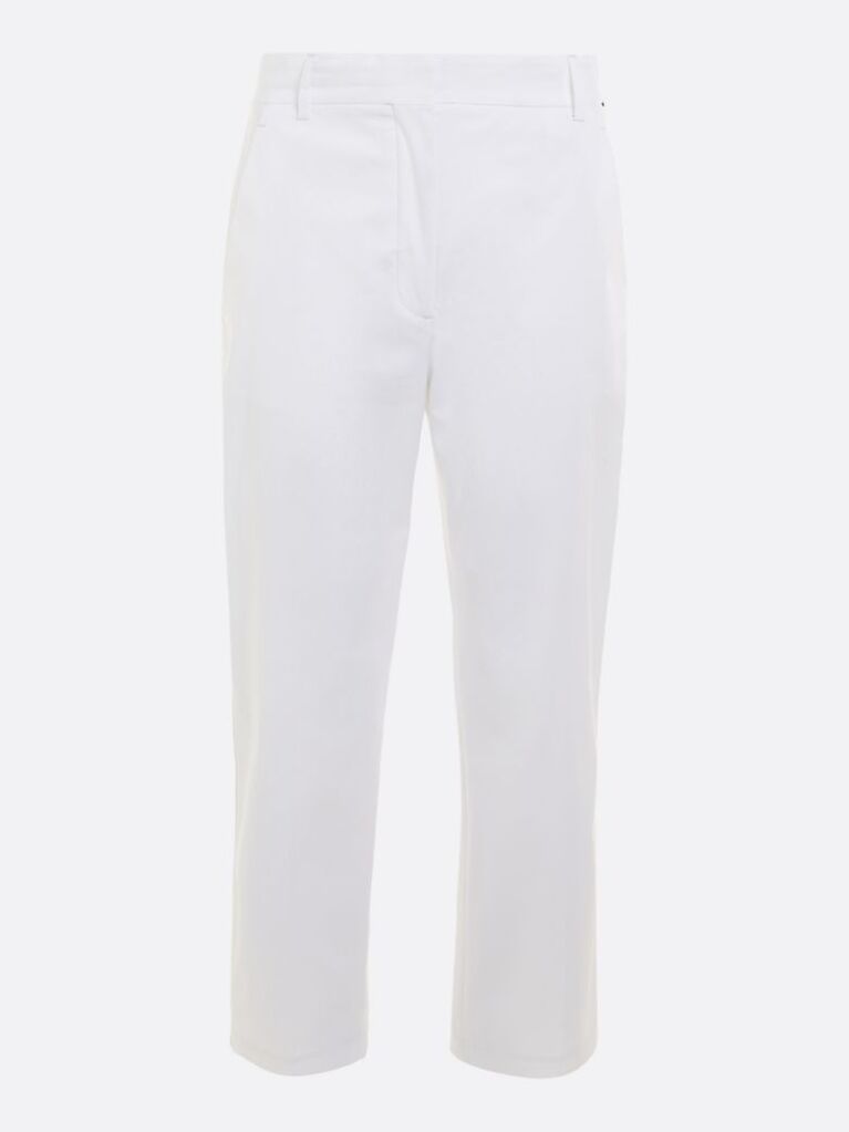 White Slim Fit Straight Leg Chinos  Women