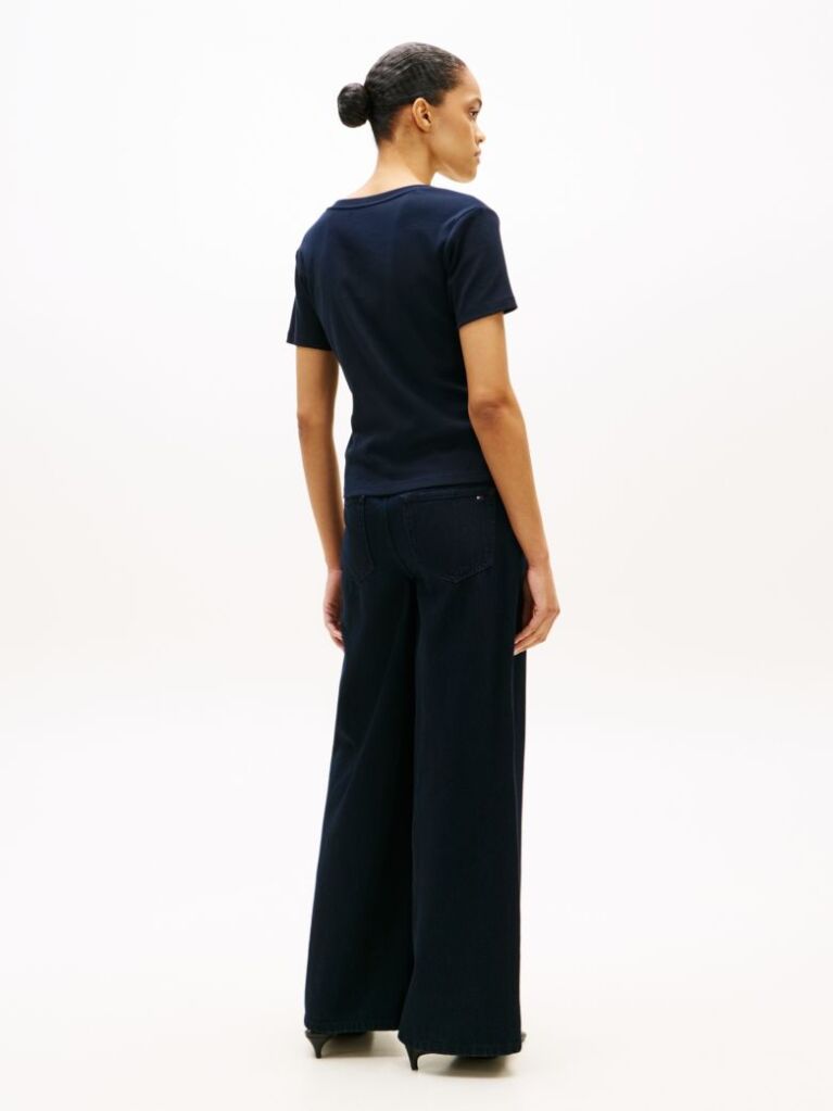 Blue V-Neck Slim Fit T-Shirt  Women