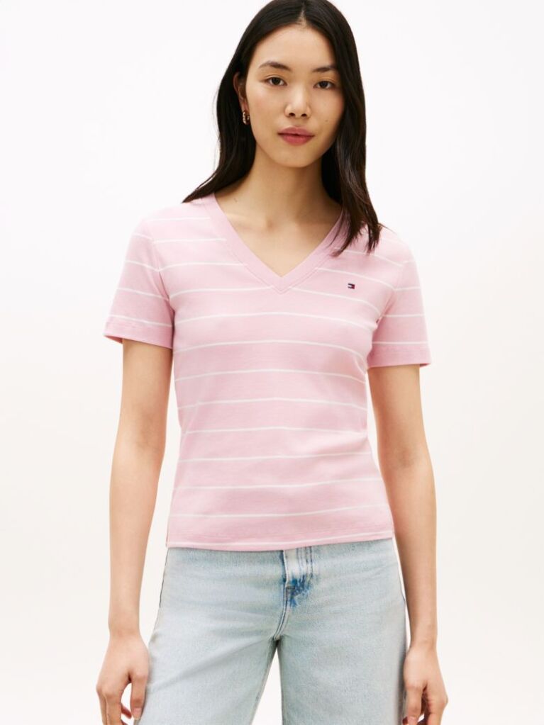 Multi V-Neck Slim Fit T-Shirt  Women