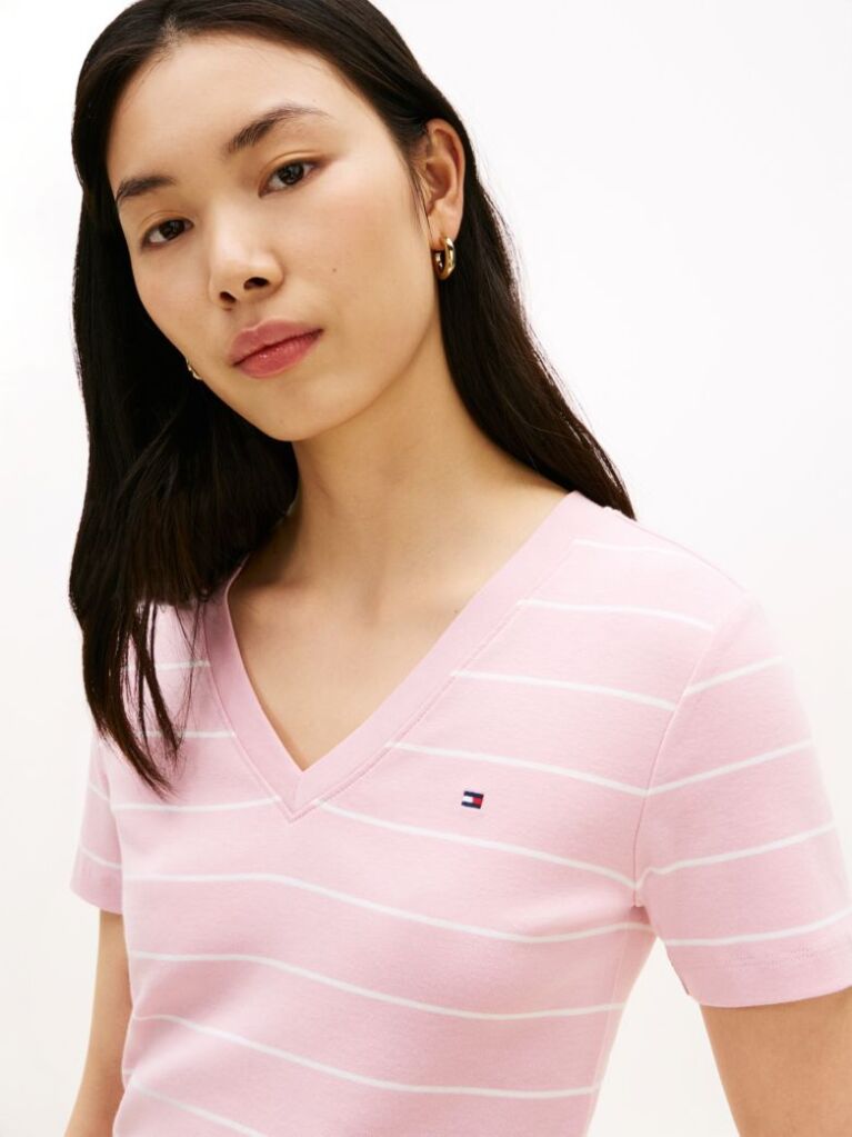 Multi V-Neck Slim Fit T-Shirt  Women