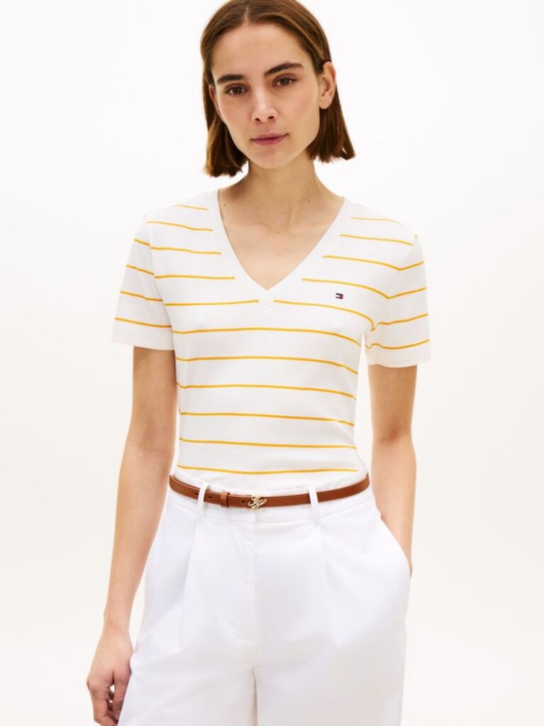 Multi V-Neck Slim Fit T-Shirt  Women