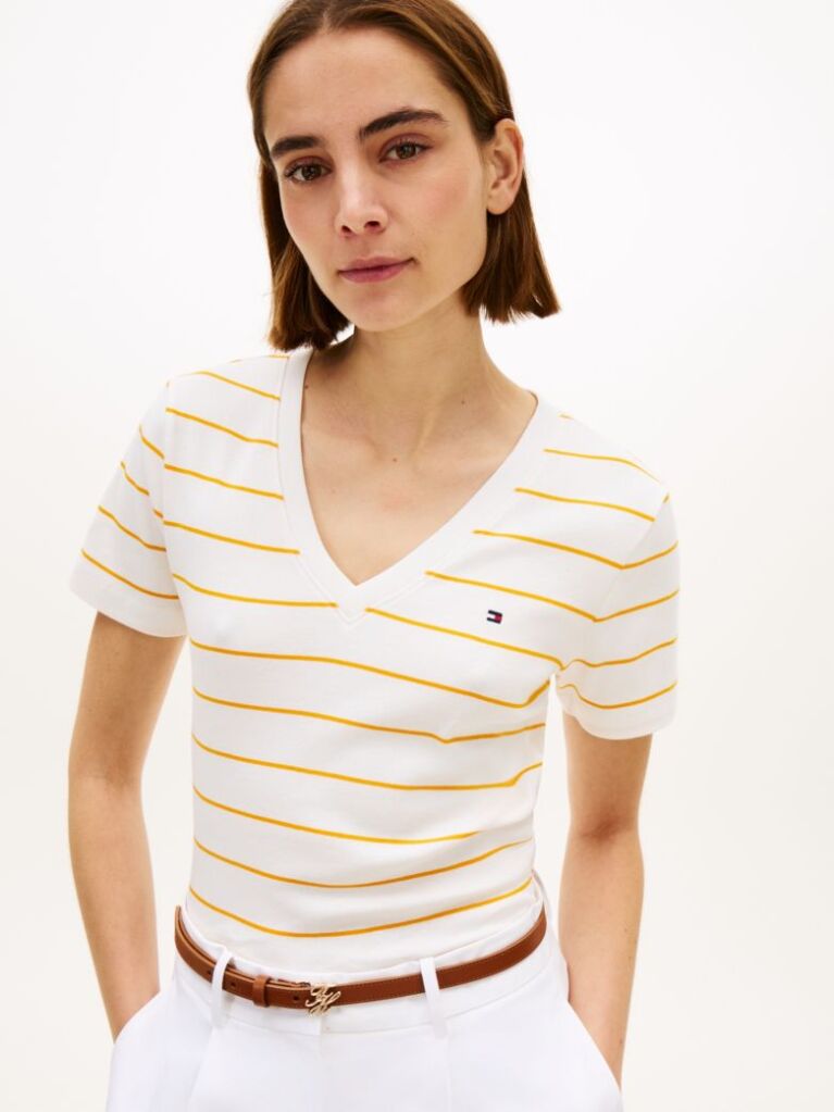 Multi V-Neck Slim Fit T-Shirt  Women