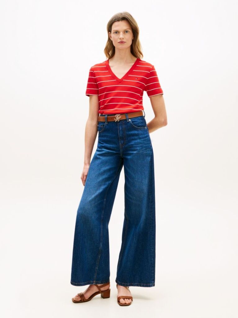 Multi V-Neck Slim Fit T-Shirt  Women