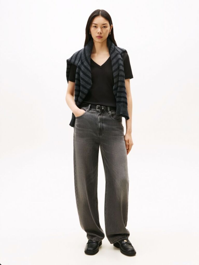 Black V-Neck Slim Fit T-Shirt  Women