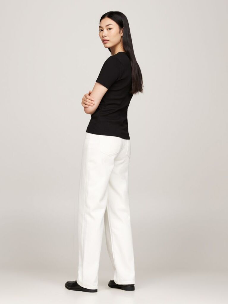 Black V-Neck Slim Fit T-Shirt  Women