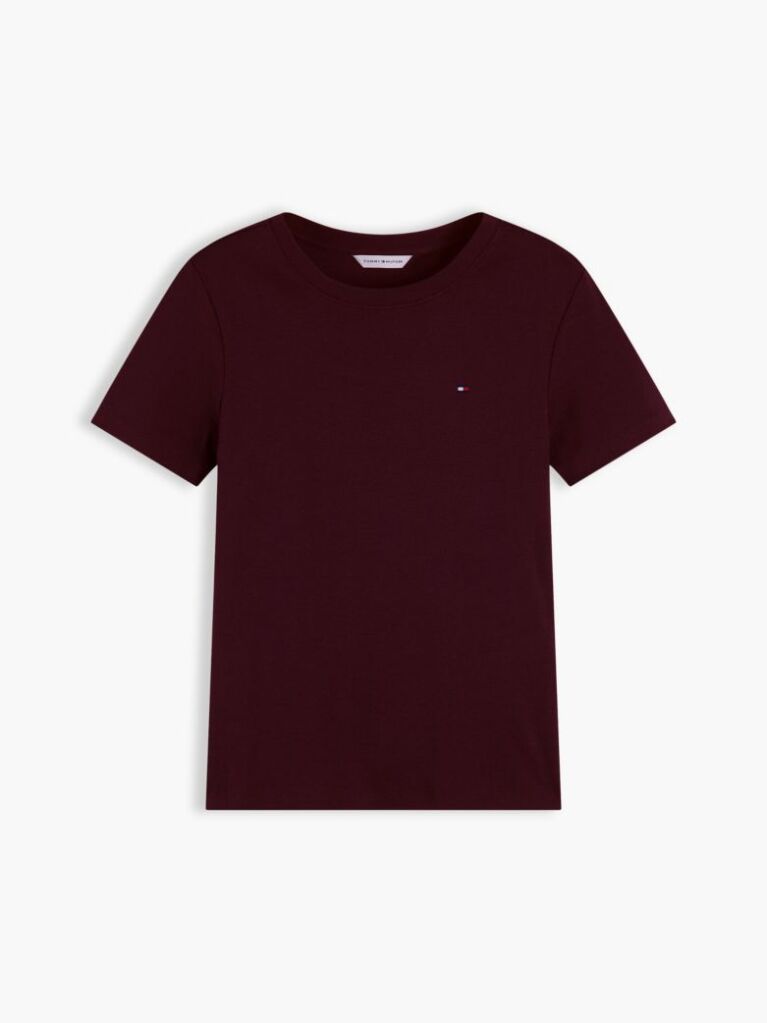 Red Flag Embroidery Ribbed Slim T-Shirt  Women