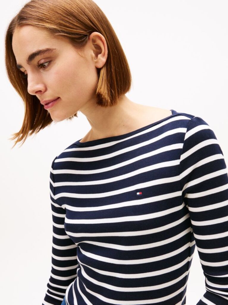 Multi T-Shirt Σε Slim Γραμμή Με Boat Λαιμόκοψη  Γυναίκες