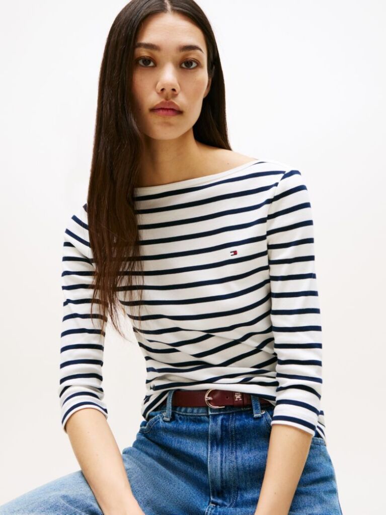 Multi T-Shirt Σε Slim Γραμμή Με Boat Λαιμόκοψη  Γυναίκες