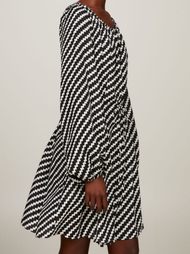 Multi Jagged Print Oversized Knee Length Dress  Women