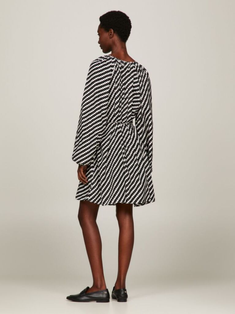 Multi Jagged Print Oversized Knee Length Dress  Women