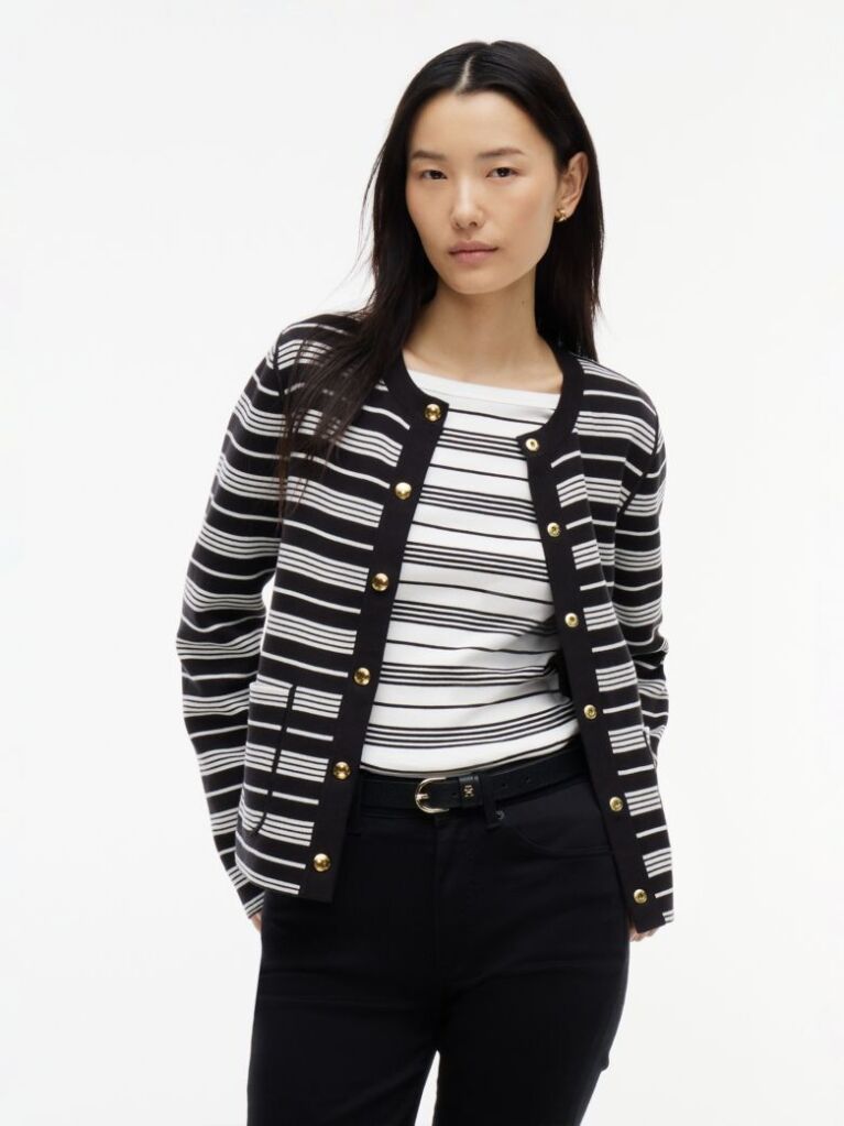 Black Jersey Strech Reversible Cardigan  Women