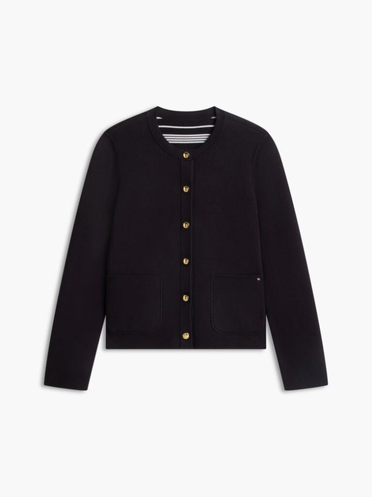 Black Jersey Strech Reversible Cardigan  Women