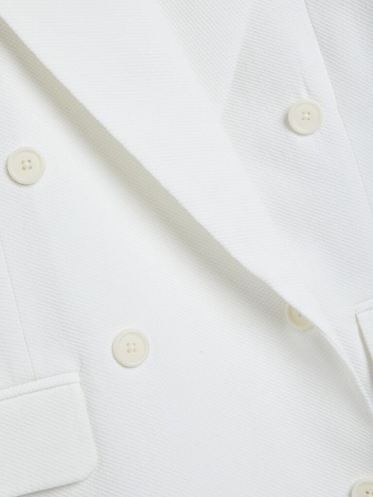 White Pique Oversized Double Breasted Blazer  Women