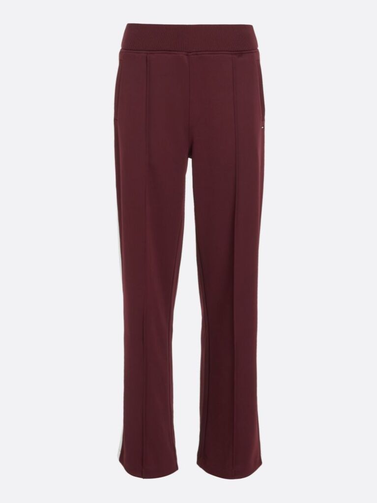 Red Sport Contrast Stripe Mid Rise Joggers  Women