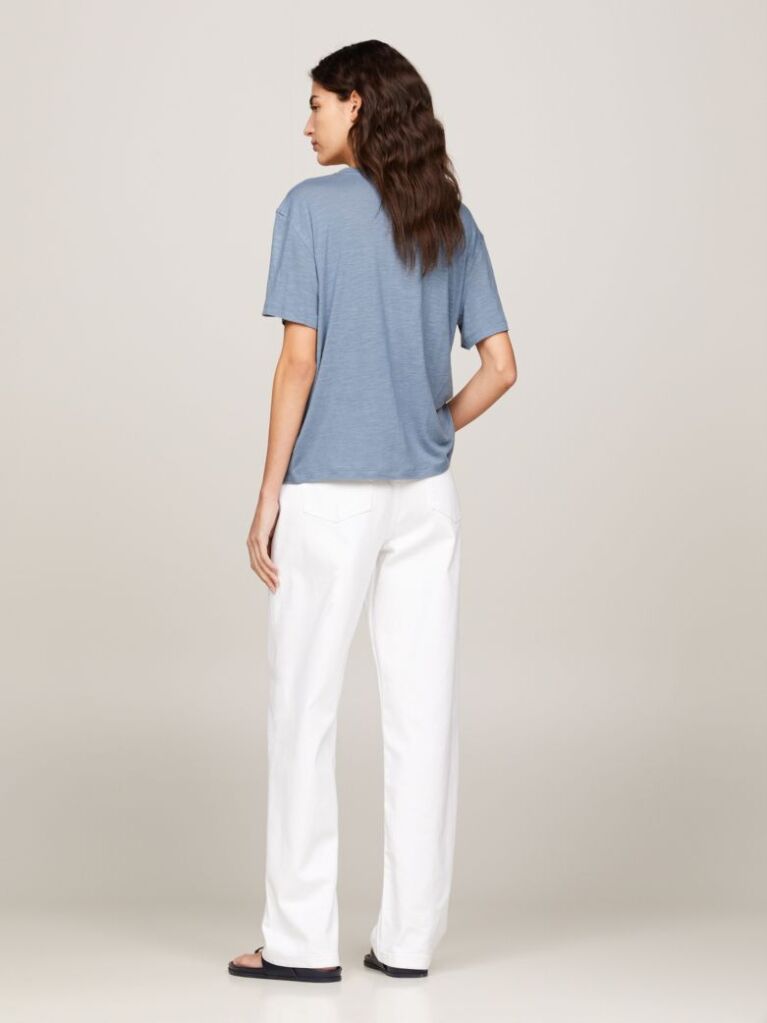 Blue V-Neck Relaxed T-Shirt  Women