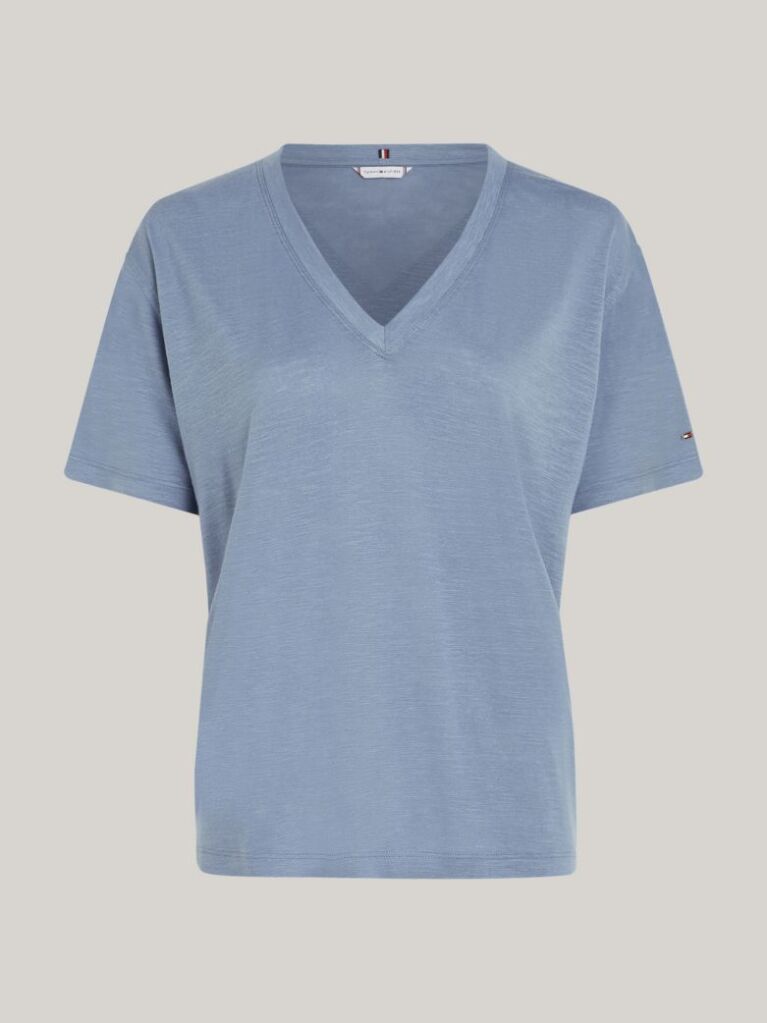 Blue V-Neck Relaxed T-Shirt  Women
