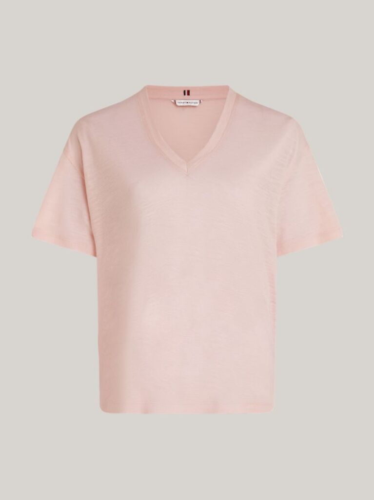 Pink V-Neck Relaxed T-Shirt  Women