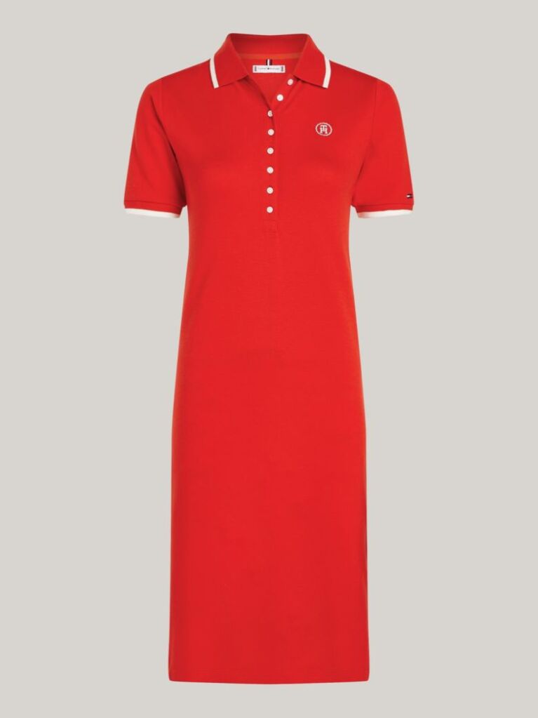 Κόκκινο TH Monogram Πόλο Φόρεμα Maxi  Γυναίκες