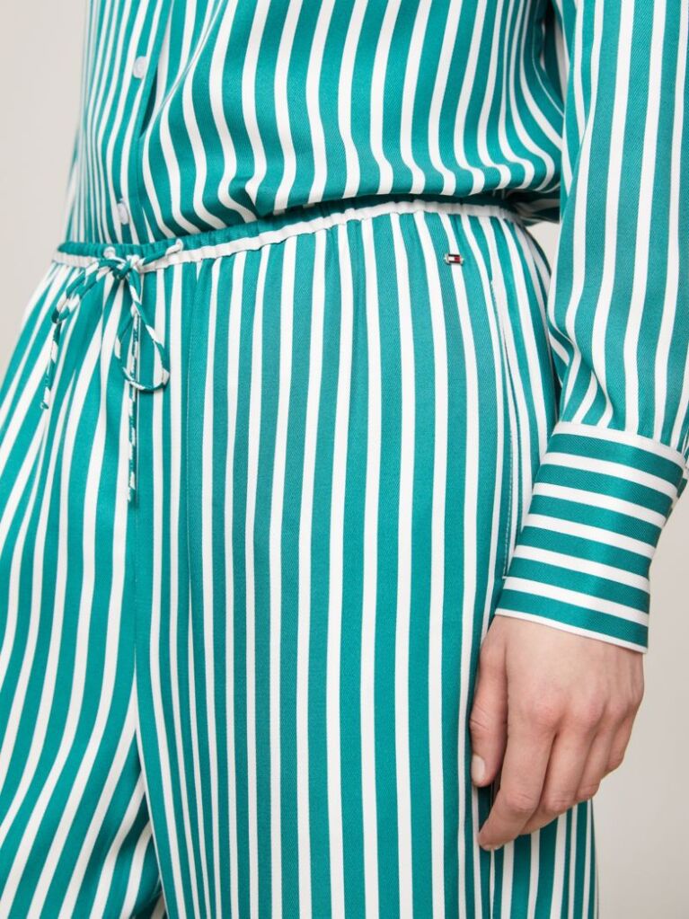 Multi Relaxed Wide Leg Stripe Pull-On Trousers  Women