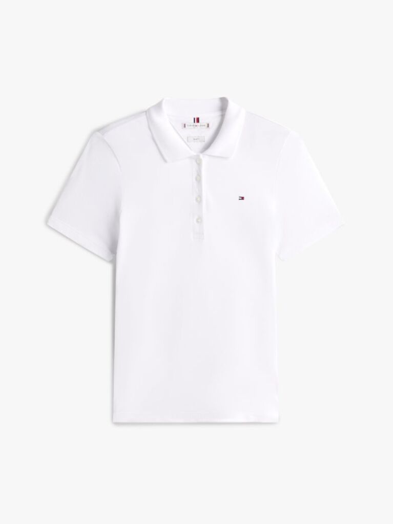 White 1985 Slim Pique Polo  Women