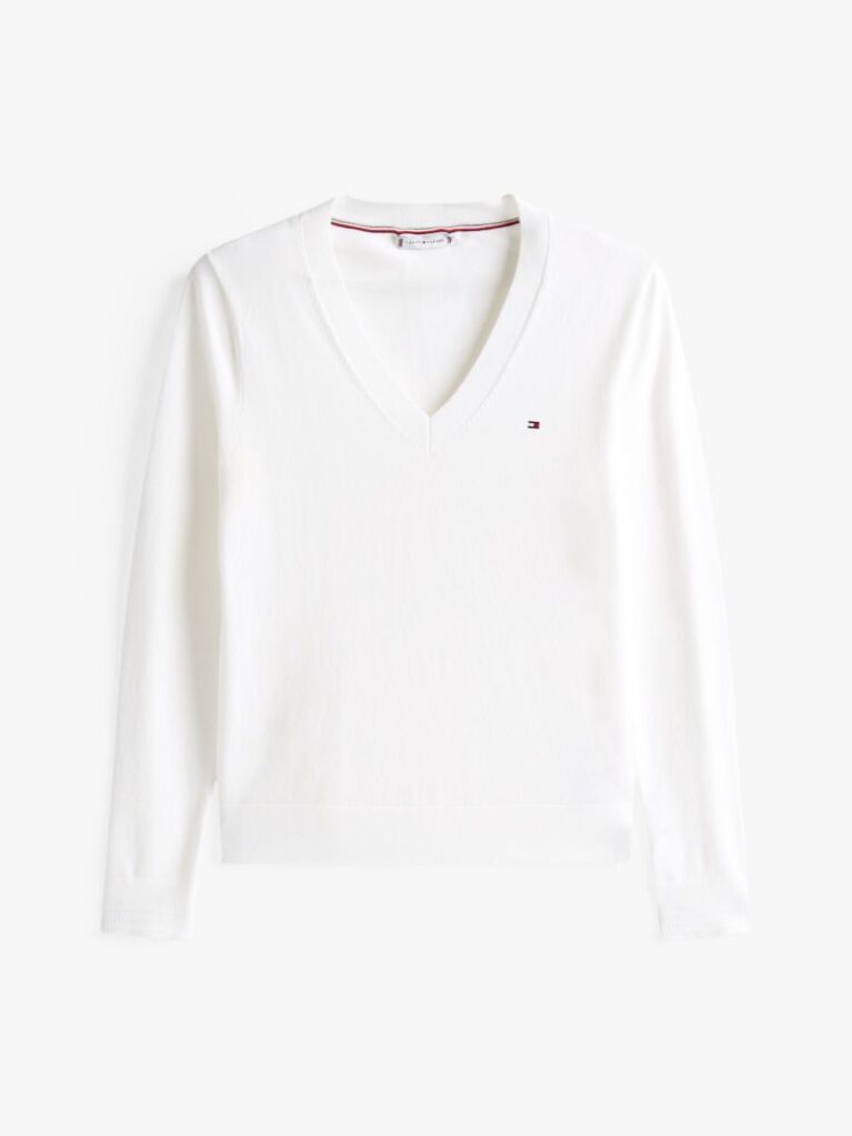 Beige Jersey V-Neck Sweater  Women