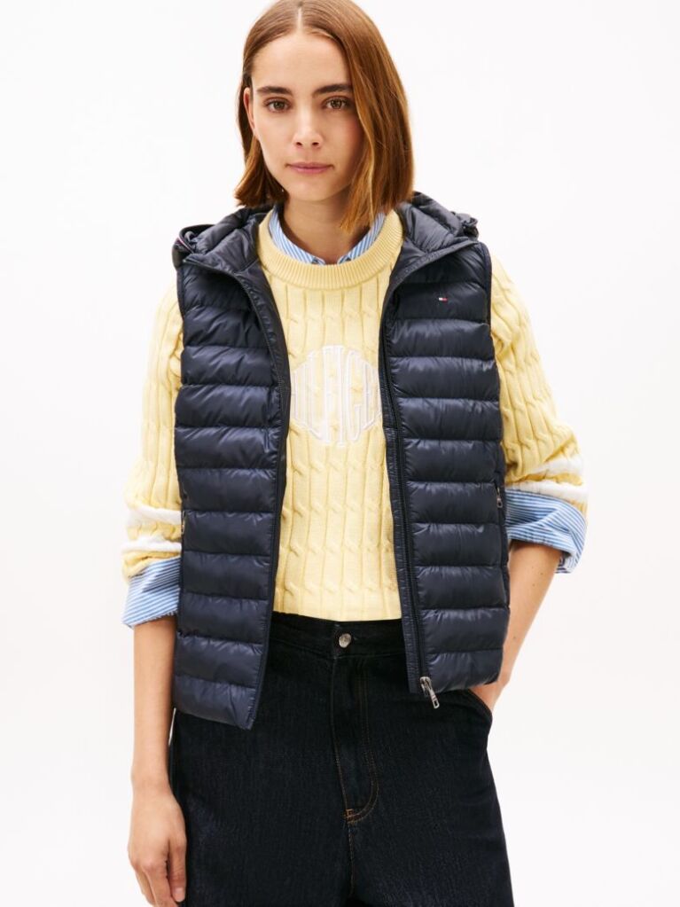 Blue Padded Global Stripe Vest  Women