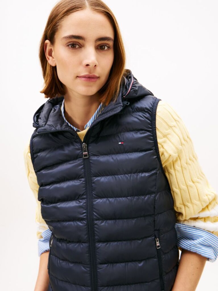 Blue Padded Global Stripe Vest  Women