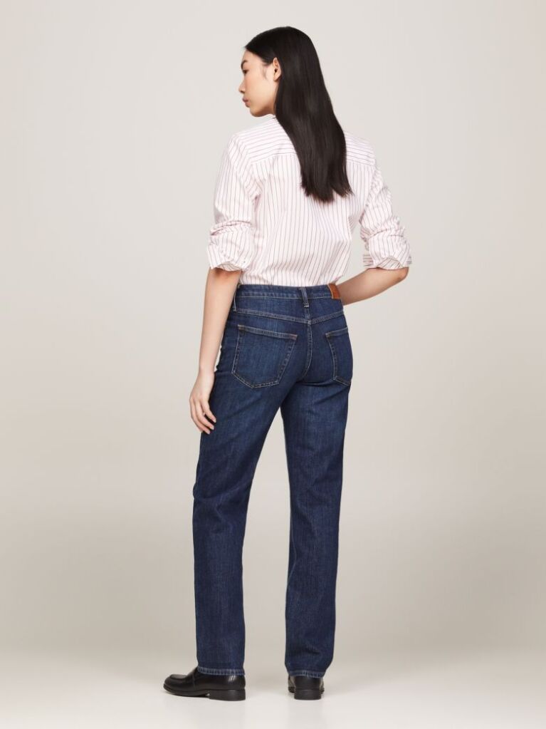 Blue Classic Straight Regular Waist Jeans  Women
