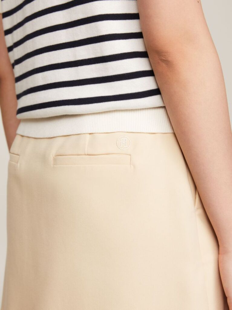 Beige Flag Embroidery A-Line Mini Skirt  Women