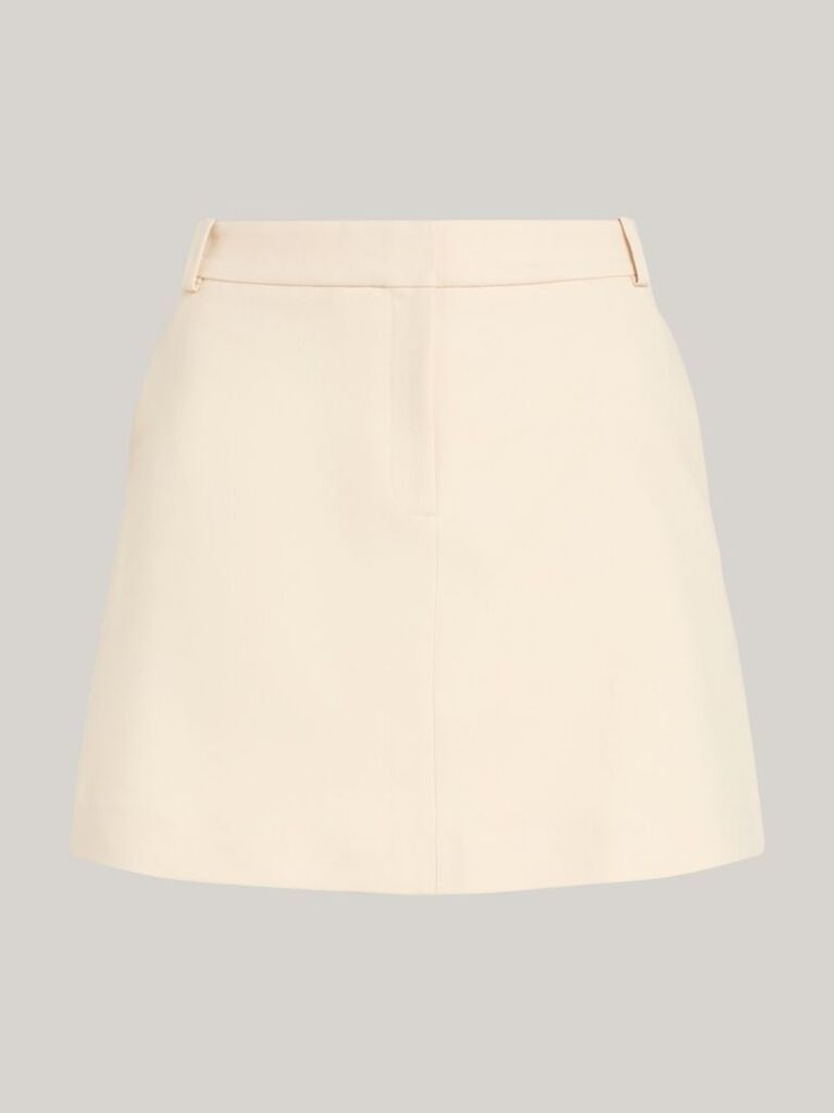 Beige Flag Embroidery A-Line Mini Skirt  Women