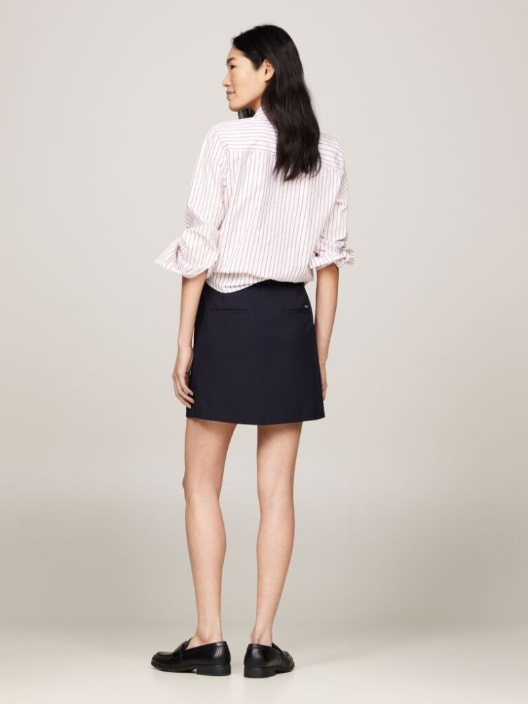 Blue Flag Embroidery A-Line Mini Skirt  Women