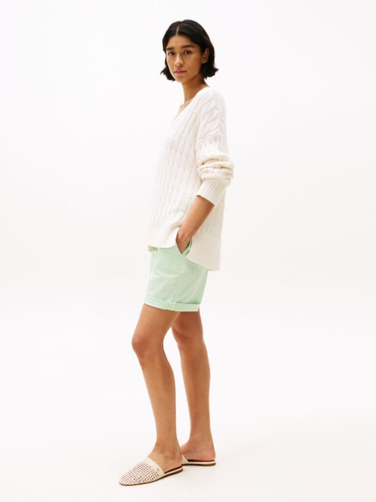 Green Relaxed Chino Bermuda Shorts  Women