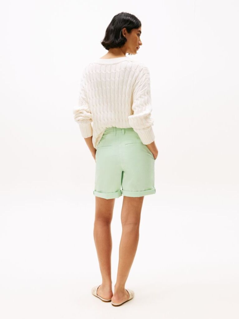 Green Relaxed Chino Bermuda Shorts  Women