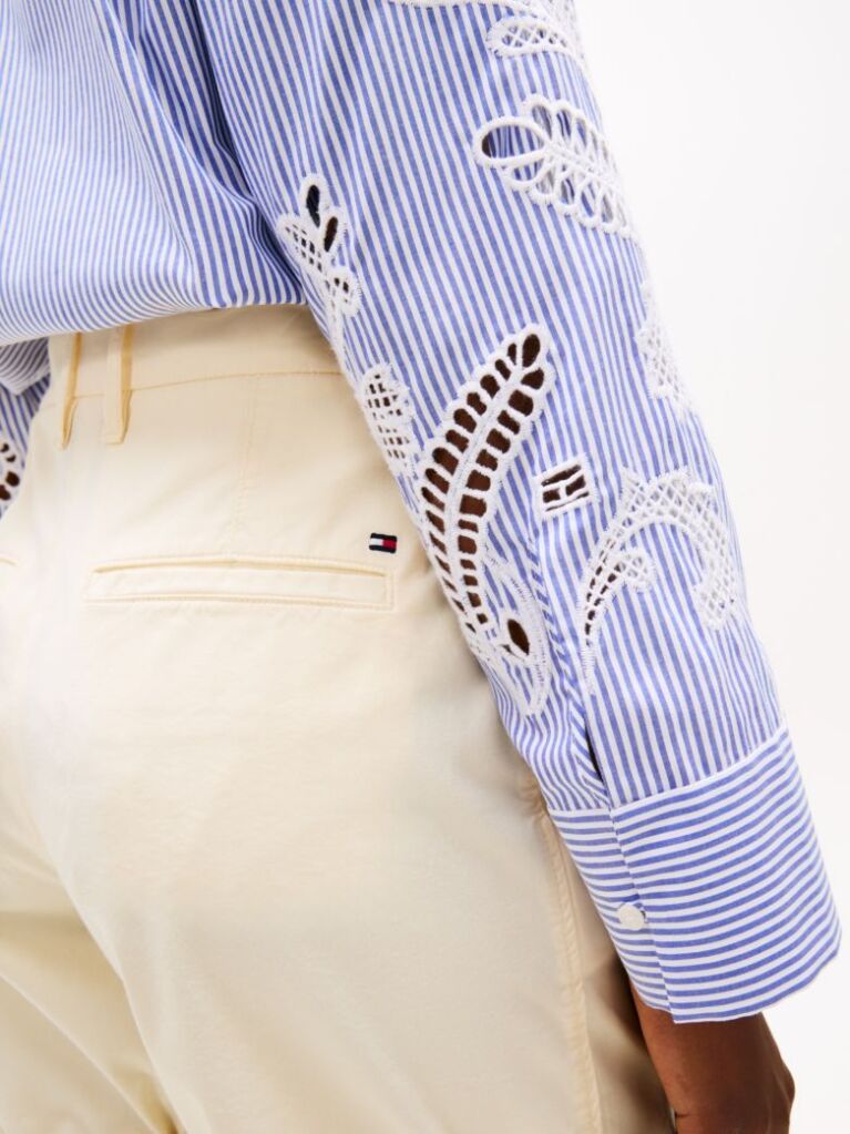 White Relaxed Chino Bermuda Shorts  Women