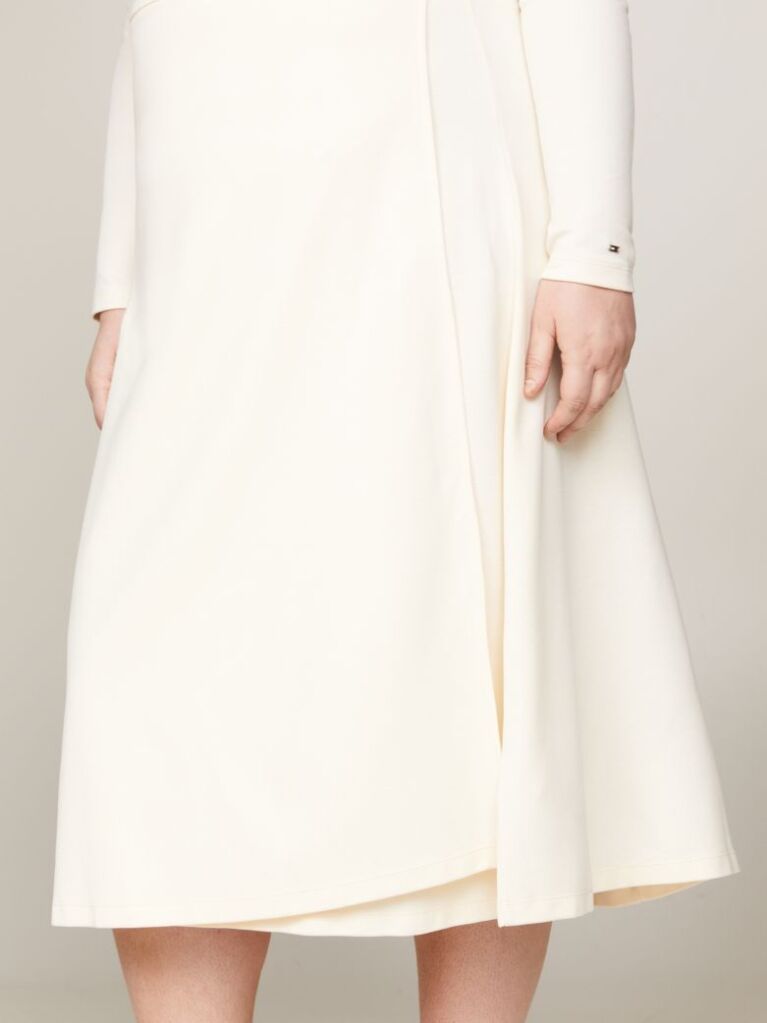 Beige Curve Slim Fit Belted V-Neck Midi Dress  Women