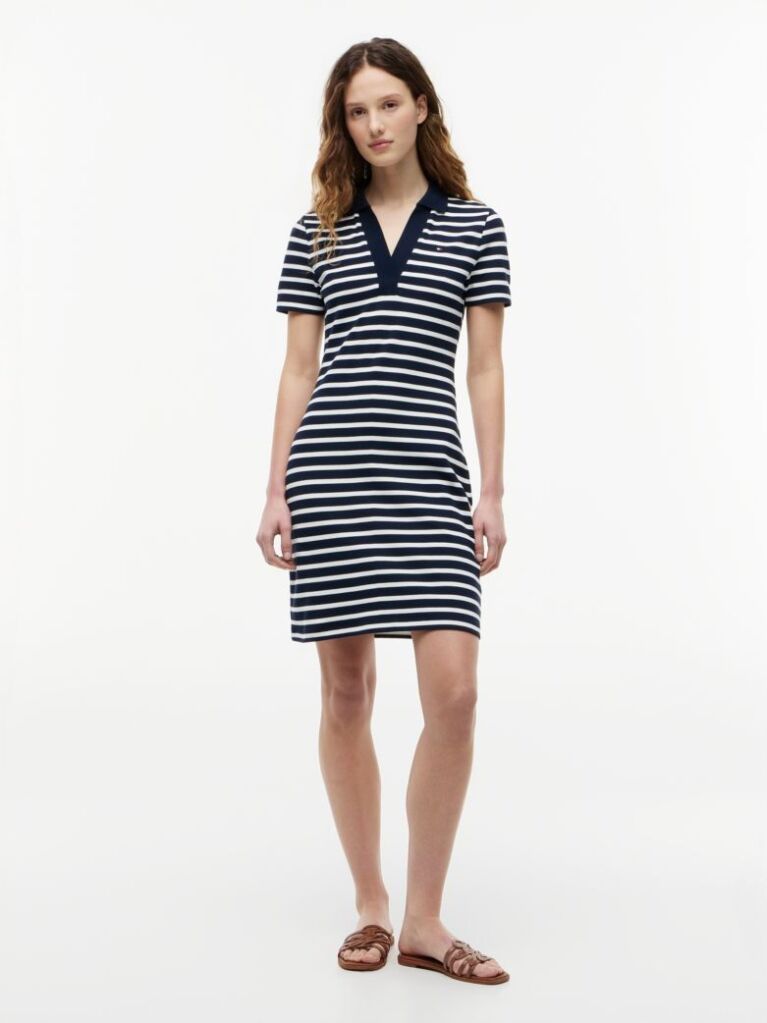 Multi Slim Open V-Neck Polo Dress  Women